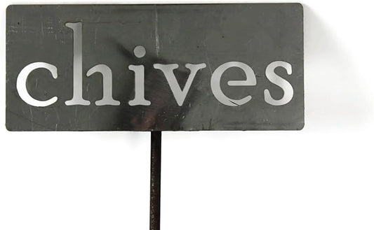 Classic Metal Garden Markers 19 Inches Tall (chives, Raw, Unfinished Steel (will rust with time))
