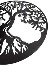 Bellaa 20230 Metal Wall Art Tree Circle Of Life Round Hanging Sculptures Indoor Living Room Outdoor Garden Patio Decor Black 24 inch