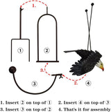 Metal Swinging Owl Wind Spinner for Yard and Garden Decor, Outdoor Metal Windmill Art Deco, Lawn Decorations Wind Sculpture and Spinner, Garden Stake Decorative Kinetic Sculpture (Eagle)
