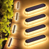 Solar Deck Lights - 4 Pack LED Warm White IP68 Waterproof
