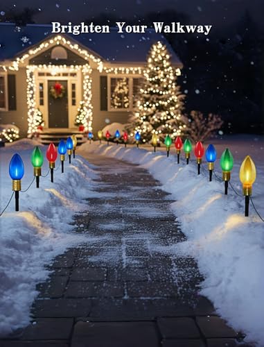 C9 LED Christmas Pathway Lights 7Ft - Multicolor, Connectable
