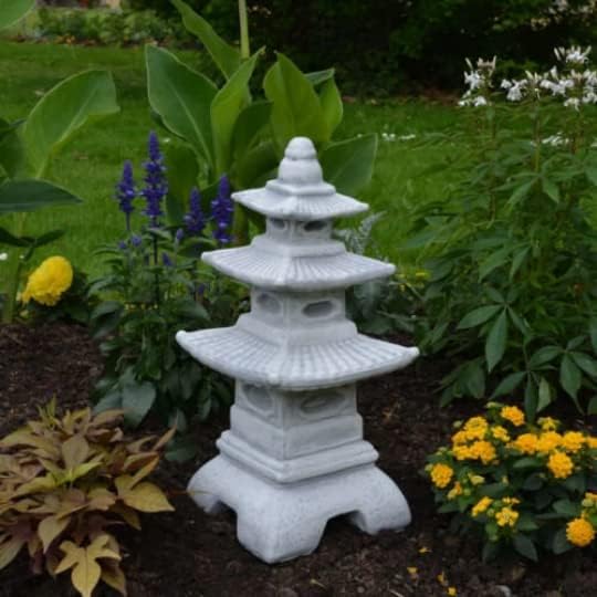 Concrete Asian Pagoda Sculpture Handmade Lantern Figurine Outdoor Japanese Decoration Garden Pagoda Gift Idea Yard Oriental Lantern Statue