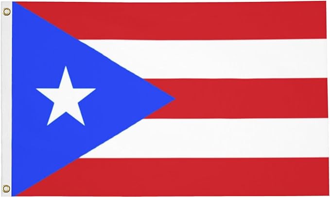 Puerto Rico Puerto Rican Flag Tapestry 3x5 FT for Outdoor Puerto Rican National Flags with 2 Brass Grommets for Yard House Garden Decor Vivid Color Durable Polyester（Blue）