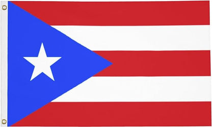Puerto Rico Puerto Rican Flag Tapestry 3x5 FT for Outdoor Puerto Rican National Flags with 2 Brass Grommets for Yard House Garden Decor Vivid Color Durable Polyester（Blue）