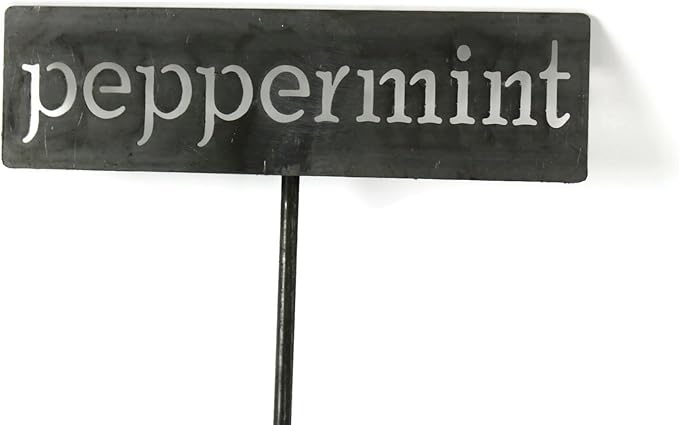 Classic Metal Garden Markers 19 Inches Tall (peppermint, Raw, Unfinished Steel (will rust with time))