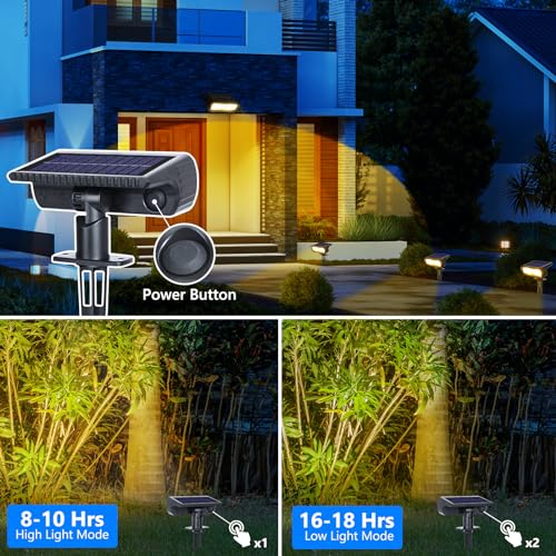 Toodour Solar Spot Light Outdoor - 2 Pack, 2 Modes