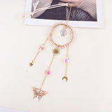 Crystal Sun Catcher, Natural Rose Quartz Crystal Suncatcher Hanging for Indoor Window, Dream Catchers for Car, Spiritual, Rainbow Maker