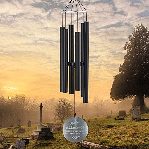 ASTARIN Personalized 30" Bereavement Wind Chimes for Outside, Memorial Gift in Remembrance of a Loved One, Sympathy Gift for Loss of Mother Father Husband, Garden Patio Decor
