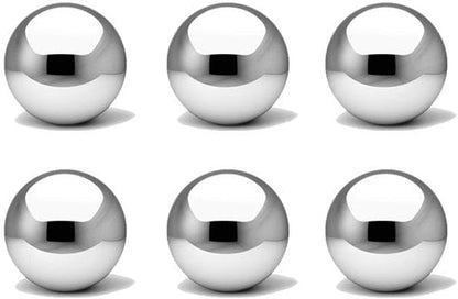 Stainless Steel Gazing Ball, Mirror Polished Hollow Ball Reflective Garden Sphere, Floating Pond Balls Seamless Gazing Globe for Home Garden Ornament Decorations (5CM X 6PCS)
