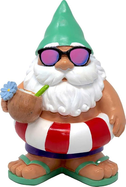 Spoontiques - Decorative Garden Statue - Colorful Home Décor for Indoor or Outdoor Use - Patio Decoration - Garden Accessory - Beach Gnome Garden Statue