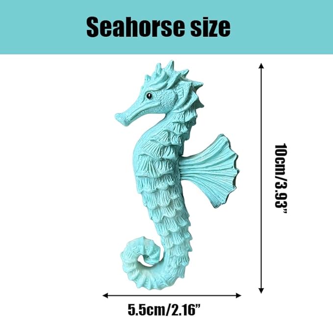 Seahorse Figure Plant Pot Hanger, Turtle Flower Pot Hugger, Resin Tortoise Statue, Funny Pot Huggers for Planters, Cute Climbing Tortoise Flower Pot Hugger, Garden Fence Balcony Patio Yard (Seahorse)