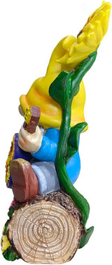 Spring & Summer-Themed Garden Statues – Adorable Outdoor Decor for Lawn, Patio & Porch (Bloom with Joy Sunflower Gnome 10" Garden Statue Figurine with Guitar, Spring and Summer Home Decoration)