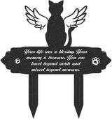 Grave Markers for Cemetery for Cat, Weatherproof Metal Pet Memorial Stake, Garden Cemetery Decoration, Waterproof Pets Grave Marker Memorial Plaques for Outdoors Yard Patio