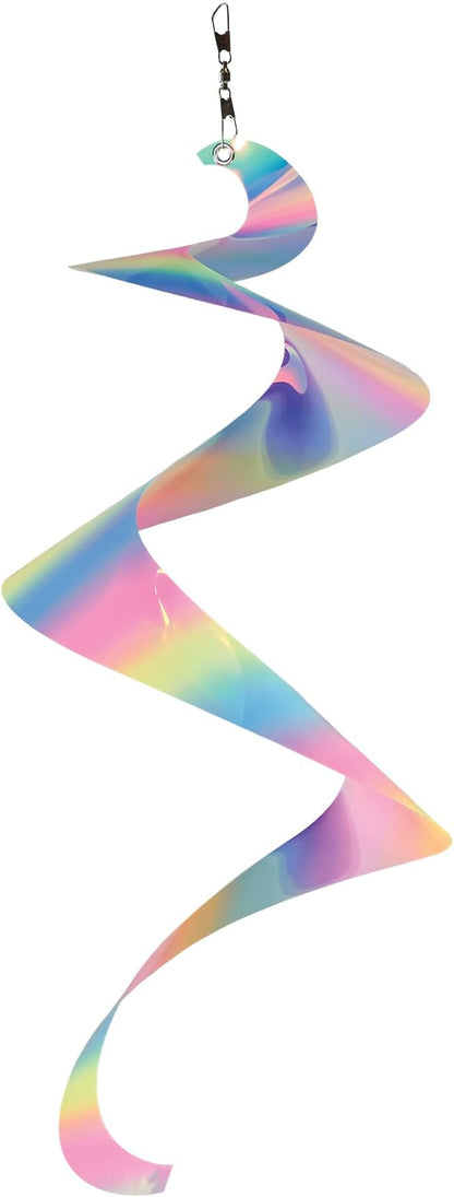 In the Breeze 9159 — 30-inch Striped Iridescent Twister Tail — Colorful Suncatcher Wind Spinner for Yards and Gardens, Humane Animal Deterrent…