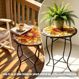 14" Outdoor Side Table, Rust Proof Small Metal Side Table for Balcony