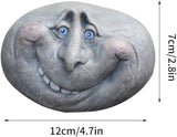 Funny Face Rock Art Sculpture Decoration Yard Art Face Resin Sculpture Mystical Garden Stones for Indoors Outdoors Patio