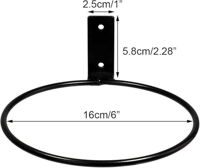 Sivya 4 Pack 6in Flower Pot Holder Ring Wall Mounted Metal Planter Hooks Hangers (4, 6")