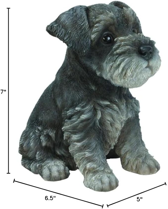 Hi-Line Gift Ltd Sitting Schnauzer Puppy, 7" , Gray