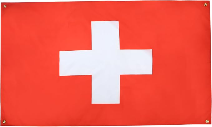 AZ FLAG Swiss Flag 150 x 90 cm with 4 Eyelets for Balcony or Wall