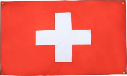 AZ FLAG Swiss Flag 150 x 90 cm with 4 Eyelets for Balcony or Wall