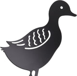 4 PCS Lifelike Duck Garden Sculptures,Cute Metal Duck Statues for Outdoor,Simulation Duck Metal Pile for Garden Courtyard Park Lawn Decoration