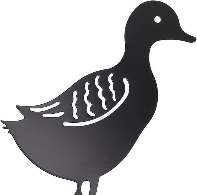 Haofy Duck Silhouettes Yard Art 4Pcs Metal Iron Stakes for Scare Birds Rabbits Squirrels, Farmhouse Pathway Lawn Decor, Bonsai Display Outdoor Garden