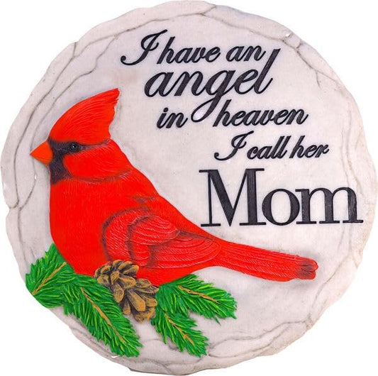 Spoontiques Mom Cardinal Stepping Stone - Cute Birds Decorative Garden Stone for Yard, Patio, Garden or Walkway - Outdoor or Indoor Home Decor