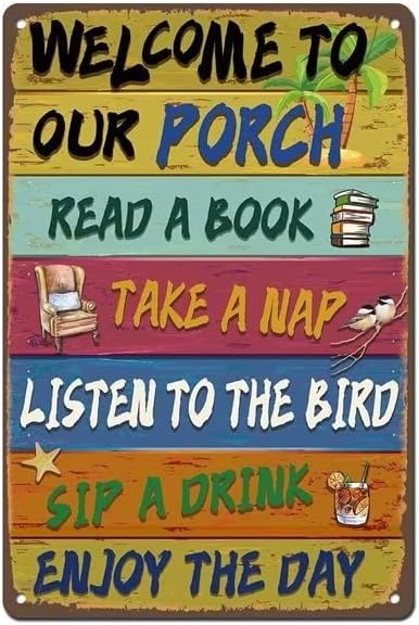 Vintage Welcome to Our Porch Sign - 8x12 Inches Decorative Sign for Outdoor Use, Perfect for Home, Garden, Patio, and Porch Decor