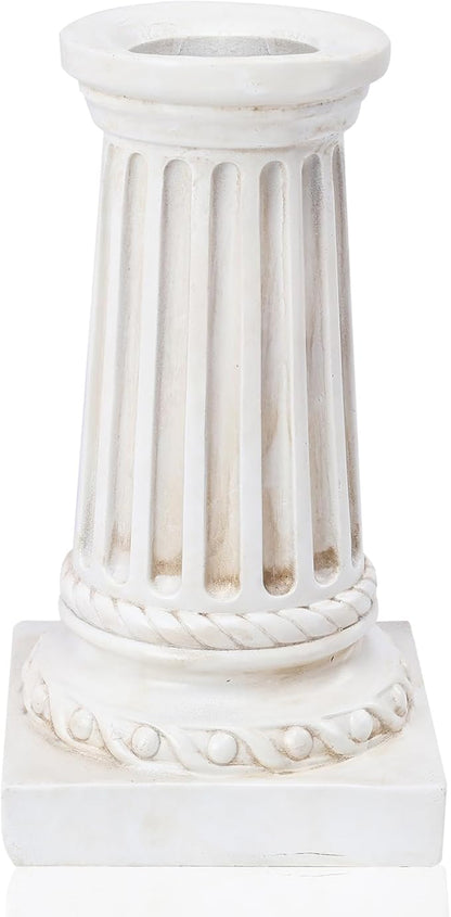 VCUTEKA Gazing Ball Stand, Roman Column Gazing Globe Stand for 8-10 Inch Garden Gazing Globe, Indoor/Outdoor Décor Accessories, White 9.6" H