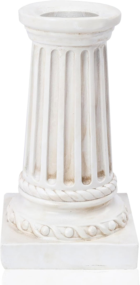 VCUTEKA Gazing Ball Stand, Roman Column Gazing Globe Stand for 8-10 Inch Garden Gazing Globe, Indoor/Outdoor Décor Accessories, White 9.6" H