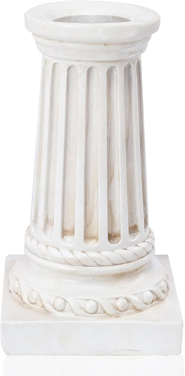 VCUTEKA Gazing Ball Stand, Roman Column Gazing Globe Stand for 8-10 Inch Garden Gazing Globe, Indoor/Outdoor Décor Accessories, White 9.6" H