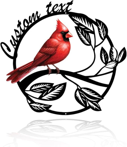 Personalized Name Garden Cardinal Metal Signs, Custom Family Name Yard Decor for Outdoor Outside, Cardinal Lawn Patio Stake Gardening Enthusiasts Grandmothers Gift