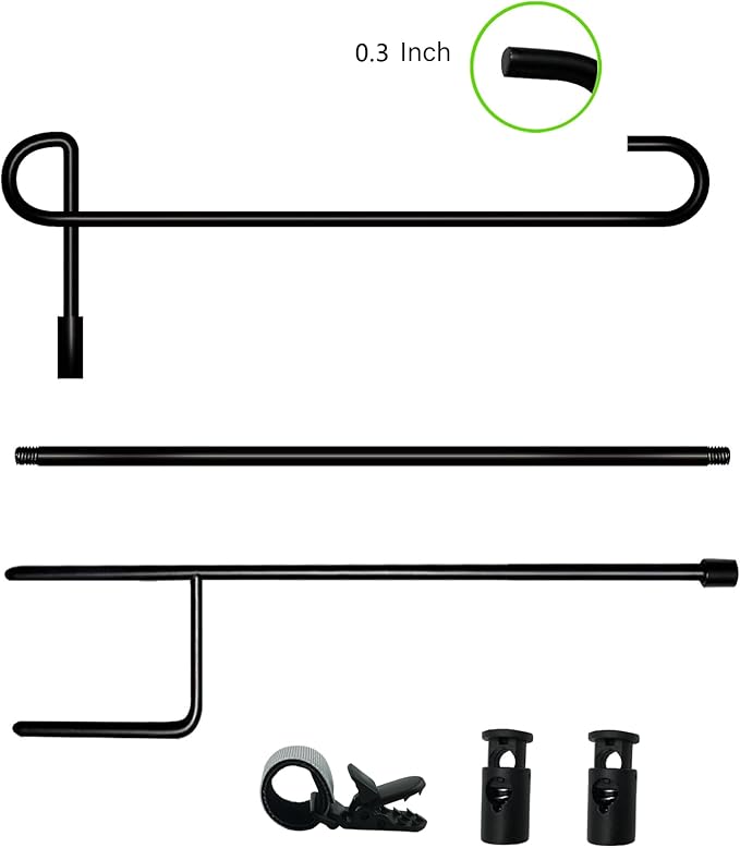 Garden Flag Pole Stand Holder, Garden Flags for Outside with Flag Stopper and Clip Waterproof Powder-Coated Paint for Flag Pole Holder for Outside House,Yard Flags for Outside