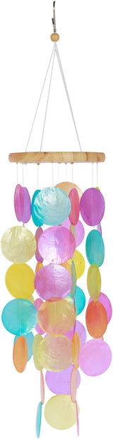 Shell Wind Chimes, Handmade Seashell Wind Chimes Hanging for Outside, Colorful/White Shell Wind Chimes Outdoor, Delicate Waterproof Lightweight Decoration Memorial Windchimes for Yard Porch Outdoor