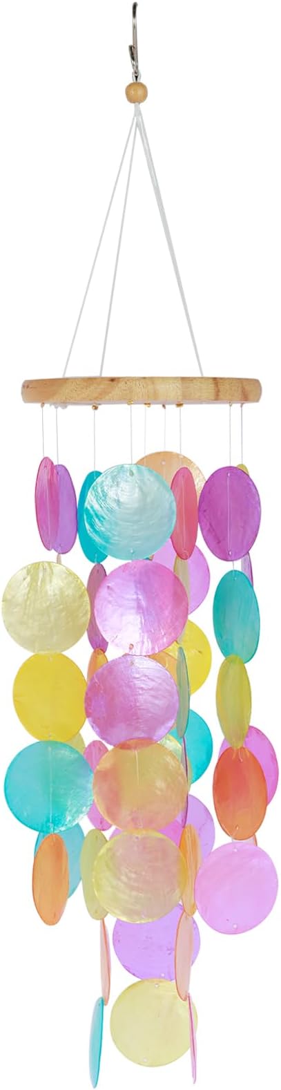 Shell Wind Chimes, Handmade Seashell Wind Chimes Hanging for Outside, Colorful/White Shell Wind Chimes Outdoor, Delicate Waterproof Lightweight Decoration Memorial Windchimes for Yard Porch Outdoor
