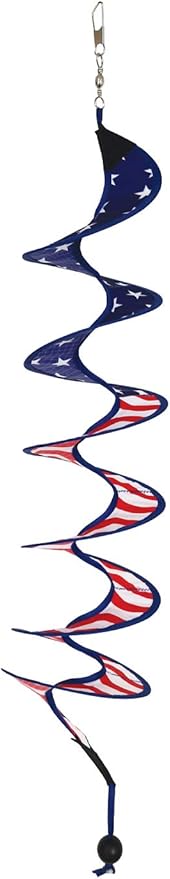 In the Breeze 5175 24" Stars and Stripes Curlie Spinner-Outdoor Hanging Decoration