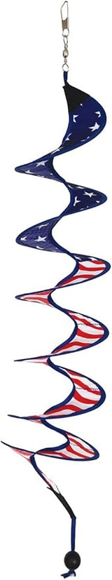 In the Breeze 5175 24" Stars and Stripes Curlie Spinner-Outdoor Hanging Decoration
