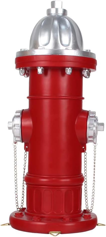 Fire Hydrant Pee Post for Dogs - Outdoor Backyard Play Equipment, Puppy Training Post, Garden Lawn Decor, Firefighter Gifts for Men (17.5 inch)
