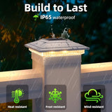 Solar Post Cap Lights 12-Pack - 4x4/5x5/6x6 Warm & Cool White