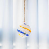 4”Christmas Balls, Gazing Balls Hanging Friendship Balls, Hand-Blown Glass Ball Christmas Ornament for Window Outdoor Home Decor, Christmas Tree Decoration, Gifts for Women (White