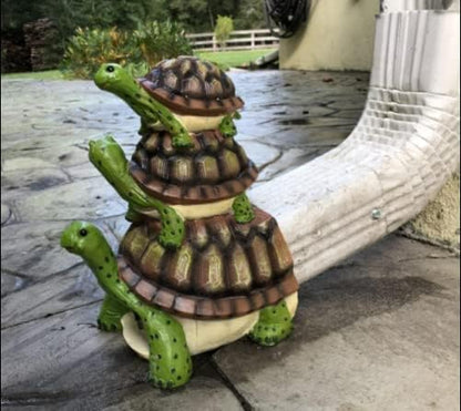 Decorative Downspout Extension, Cute Turtle Gutter Diverter & Splash Block, Garden Statue Fits 3x4 Gutter Downspout, Prevents Mud & Puddles During the Spring, Garden Decoration for Summer.