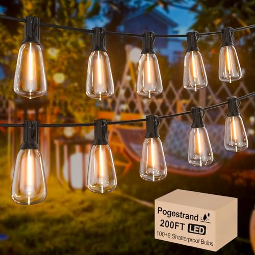 200FT ST38 Outdoor String Lights - 100 Shatterproof Bulbs