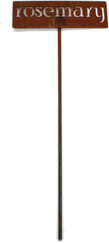 Classic Metal Garden Markers 19 Inches Tall (rosemary, Naturally Rusted)