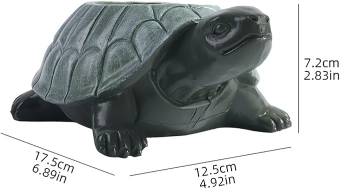 Adorable Resin Turtle Planter Statue - Outdoor Garden Decor with Unique Shell Design, Durable Weather-Resistant Construction for Patio, Porch, or Yard