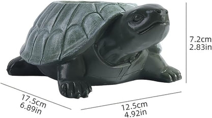 Adorable Resin Turtle Planter Statue - Outdoor Garden Decor with Unique Shell Design, Durable Weather-Resistant Construction for Patio, Porch, or Yard