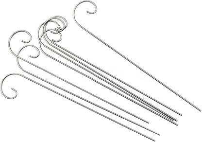 20 Pcs Silver 20cm Plant Label Hooks Markers Label Hanger Garden Plant Sign Stake Rustproof Deformed Garden Sign Hooks Hanging Rods for Flower Planter Plant Container Accessories