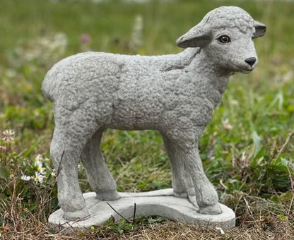 Lamb Statue Outdoor or Indoor Sculpture Concrete Lamb Figurine Garden Lamb Decor Realistic Sheep Statue