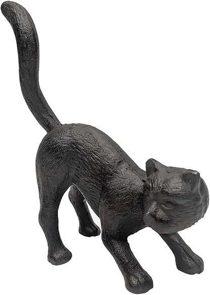 Cast Iron Cat Door Stop Metal Stopper Outdoor Halloween Yard Art Patio Garden Statue Home Decor