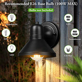Brightever Outdoor Wall Lanterns 2-Pack - Black Waterproof E26