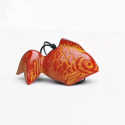 Japanese Goldfish Bless Small Wind Chimes Outdoor, Goldfish Iwachu Cast Iron Lucky Temple Wind Bell Memorial and Sympathy Wind Chimes for Outside Good Luck for Garden, Patio, Balcony